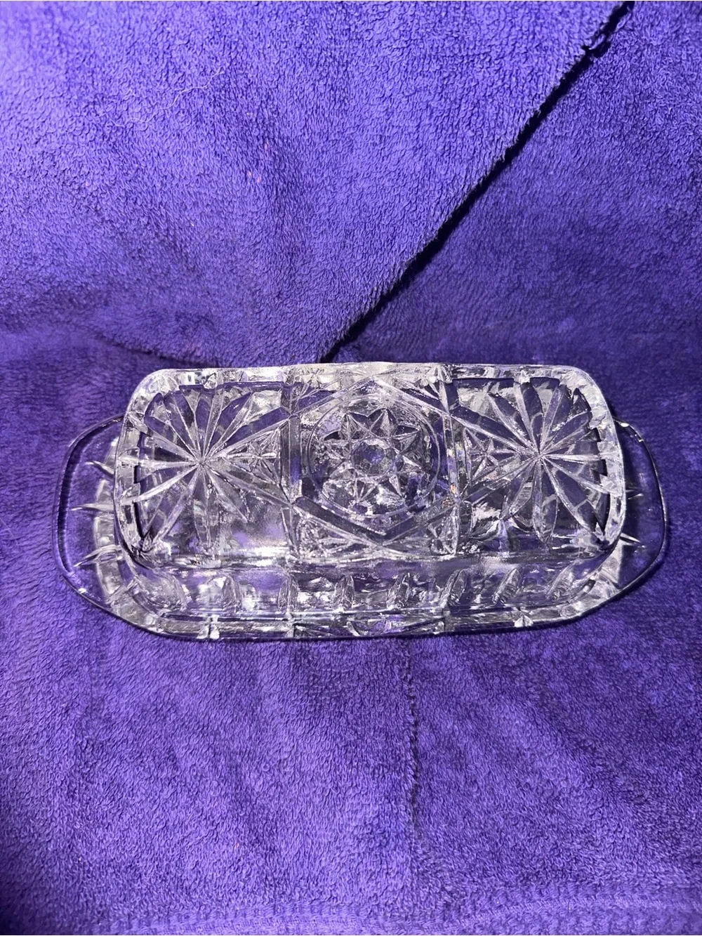 Anchor Hocking Clear Pressed Glass Butter Dish